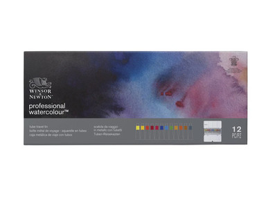Winsor & Newton Professional Watercolor/Watercolour Set Travel Tin - 12 Tubes