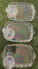 LOT Of 3 VTG Federal Glass YORKTOWN COLONIAL Iridescent Snack Sets Cup/Tray