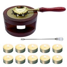 Wax Seal Warmer Kit Melting Furnace Tool with Spoon and Stir Stick, Tealight ...