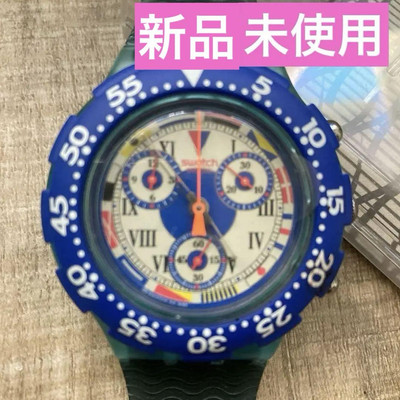 Swatch SBN101 Chronograph Working Blue Dial White Face with Box & Manual Japan