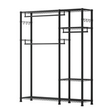 Uimoso Adjustable Height Closet Rack  3 Hanging Rods for Clothes Organization