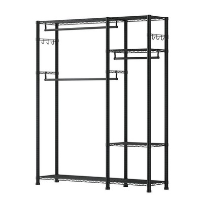 Uimoso Adjustable Height Closet Rack  3 Hanging Rods for Clothes Organization