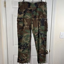 USGI Woodland Camo Combat Cargo Pants Ripstop BDU Trousers Medium Regular