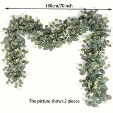 Artificial Eucalyptus Vine 180cm Long, 5 Pcs Fake Leaves for Wedding Party