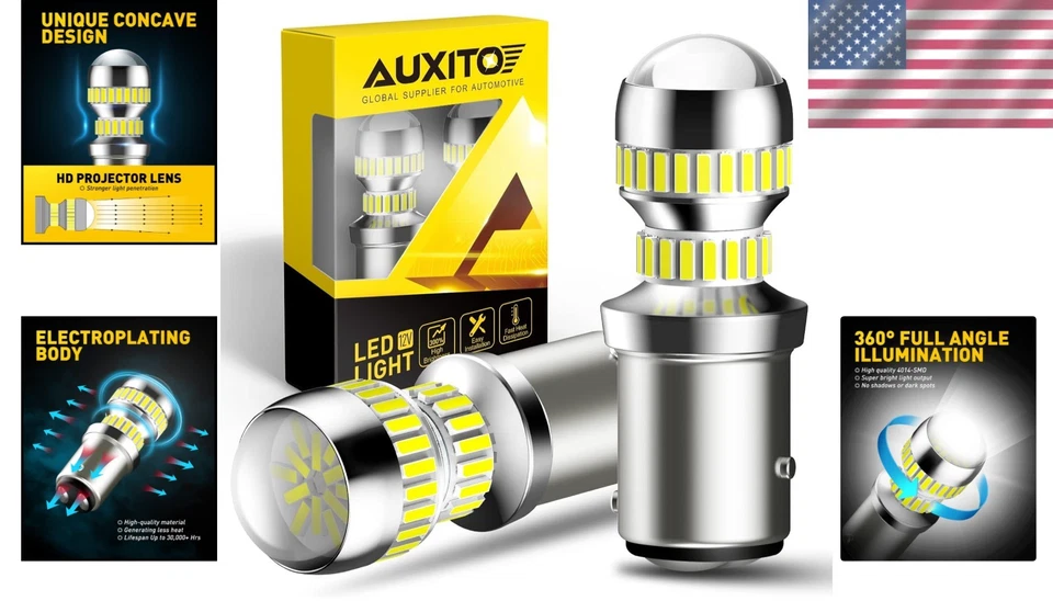 LED Bulb White 1157 2357 7528 Super Bright Backup Reverse Signal Parking - Image 2 of 4