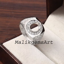 Oval Cut Semi Mount Ring 925 Sterling Silver CZ Setting Blank Stone Men Ring 52