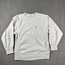 Vintage 80s Champion Reverse Weave Warm Up Sweatshirt XL Gray Blank USA Made