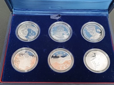 Coffret Complet 6 Pièces 100 Francs 1994 1993 Argent BE MDP Libération Liberté - Photo 1/4