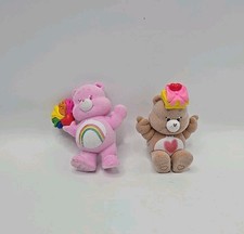 Care Bears Flocked Care Bear Figures - RARE Tenderheart and Cheer Bear