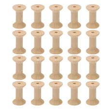 50pcs Empty Thread Spools Wooden Weaving Bobbins Unfinished Craft Bobbin