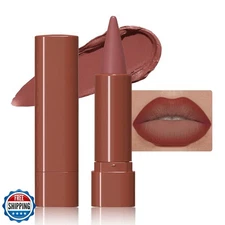 evpct Red Mocha Brown Gradient Matte Lipstick Lip Liner Crayon Combo Pencil S