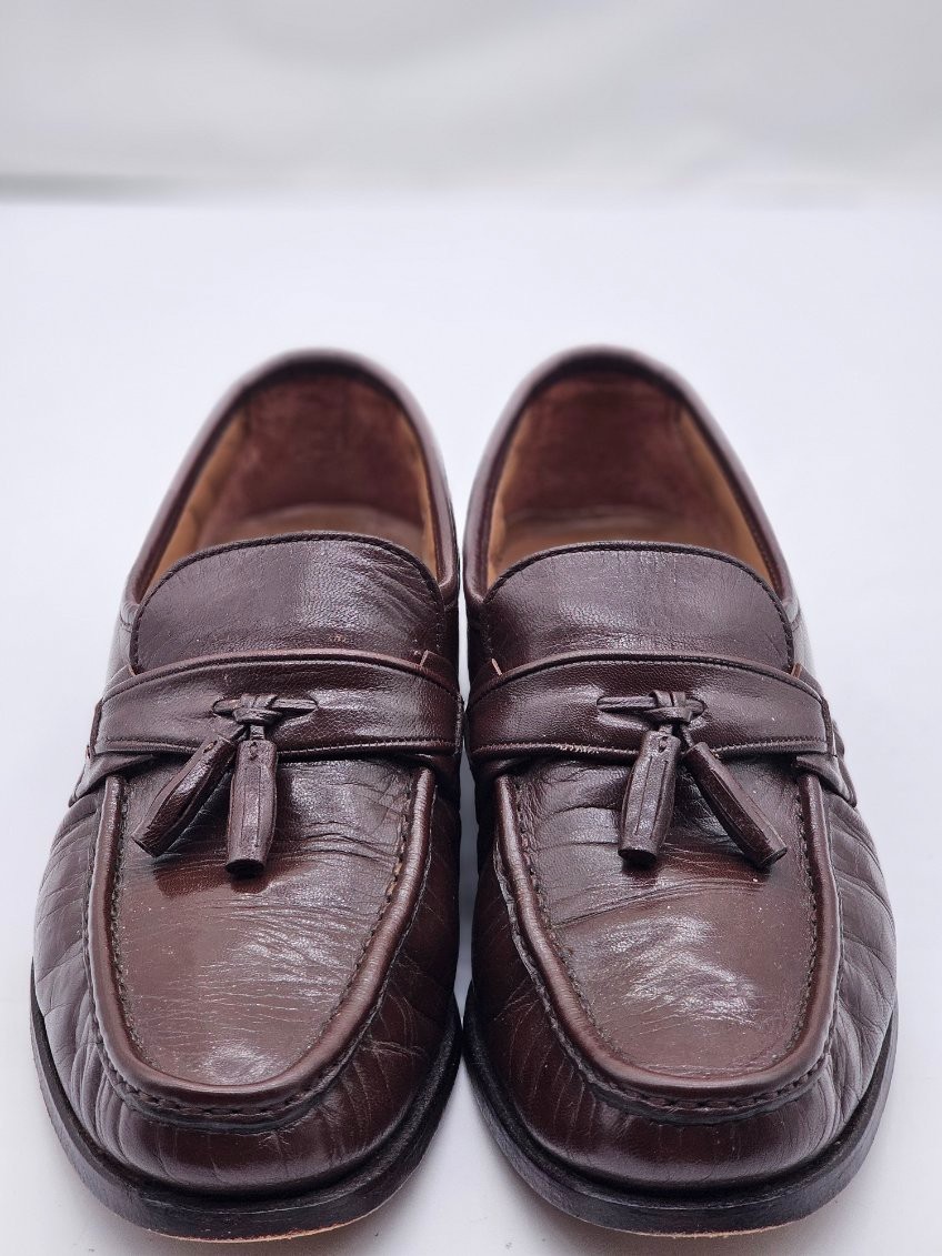 Oakton Classic Men Loafers 8.5 D Shoes Brown Leather Slip On 