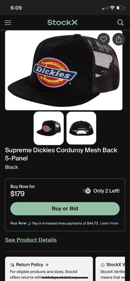 Sombrero de camionero de pana Supreme Dickies Foto 3 de 4