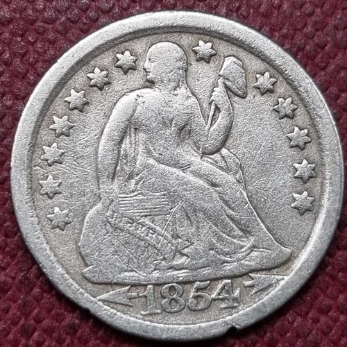 1854 Seated Liberty Dime 10c Better Grade #98102