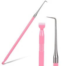Pink Lash Separator Tool, Stainless Steel, Lift, Perm, Tint, Comb, Brush