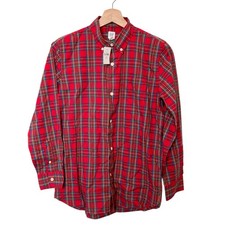 Big Boys GAP Kids Long Sleeve Red Blue Gingham Checker Plaid Shirt 14-16 XXL NWT