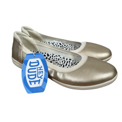 NEW Hey Dude Savannah Slip Classic Shoes Womens 11 Gold Metallic Slip On read