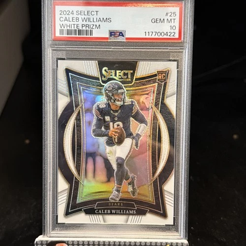 2024 Panini Select - Concourse Caleb Williams #25 White Prizm /35 (RC) PSA 10