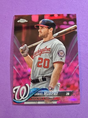 2018 Daniel Murphy Topps Chrome #196 PINK REFRACTOR 