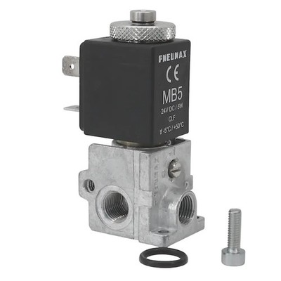PNEUMAX 305.M1 2/2-Wege Magnetventil mit Federrückstellung, NC, 1/8'', 24V-, 5W