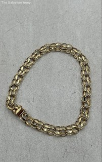 14k Yellow Gold Fine Jewelry Double Link Chain Bracelet 5.46 Grams