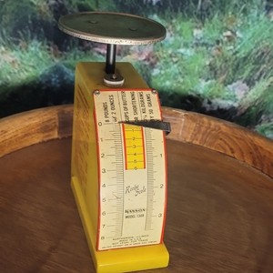 Hanson 1308 Yellow Mechanical Kitchen Scale Vintage Retro Manual Analog