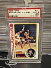 1978 Topps Kareem Abdul-Jabbar HOF Lakers #110 PSA 9