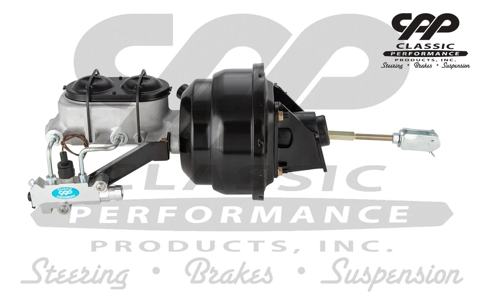 Chevy II Nova Pontiac Ventura 1968 a 1974 kit de refuerzo de freno eléctrico doble negro 8" Foto 4 de 4