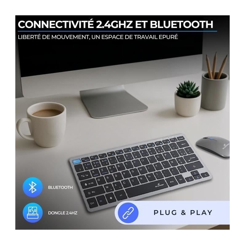 Pack Clavier Souris sans fil BLUESTORK Pack Mini Bluetooth Ordinateur Portable - 3