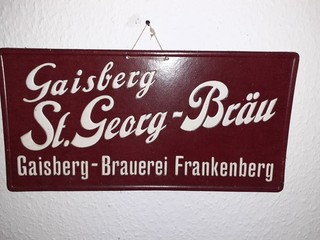 Altes Bierschild Pape Gaisberg Brauerei Frankenberg