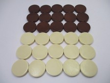 Vintage Cardinal Prestige Backgammon Replacement Parts 15 Brown 15 Cream Chips