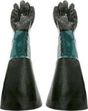 23.6 Rubber Sand Blast Cabinet Gloves For Abrasive Blasting And Sandblast Ca...