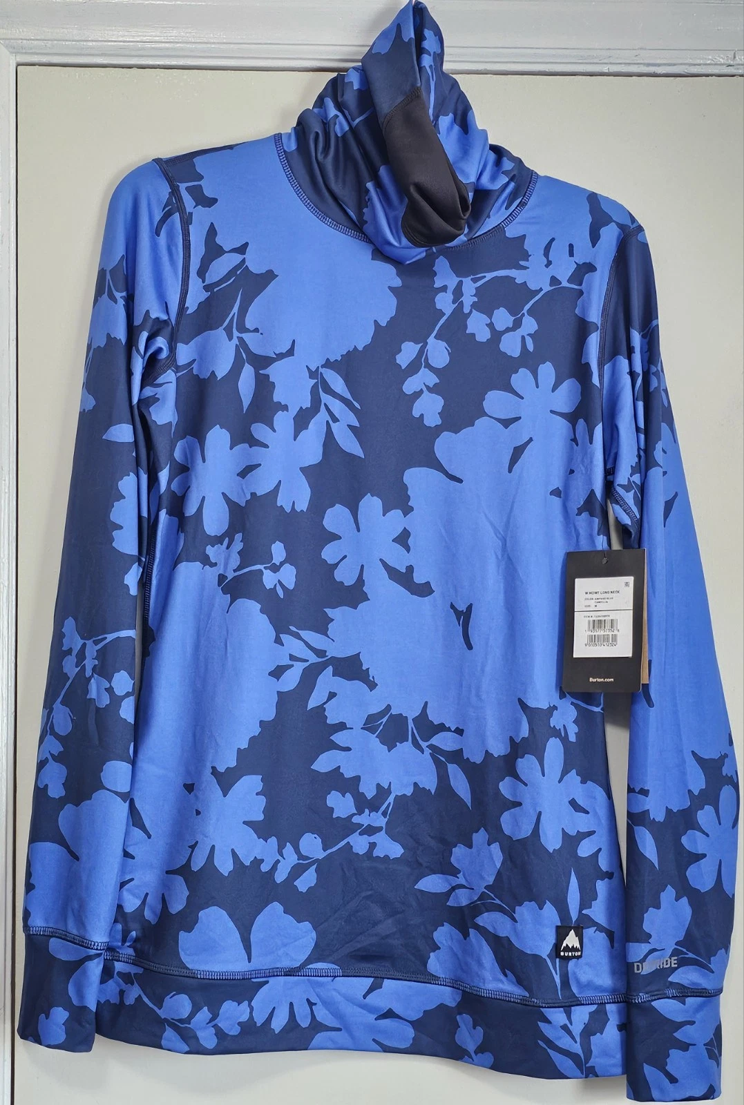Burton Women's Dryride Base Layer Midweight Long Neck Top Amparo Blue Size M NWT