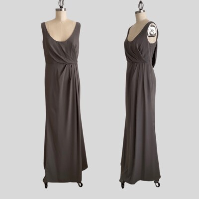 White By Vera Wang Dress Gown Formal Wedding Bridesmaid Gray | eBay