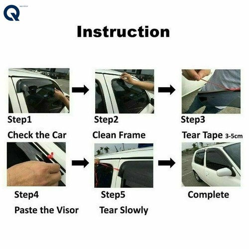 For Nissan Sentra Sedan 2013 2014 2015-18 Window Visors Sun Rain Guard Vent 4Pcs - Picture 8 of 8