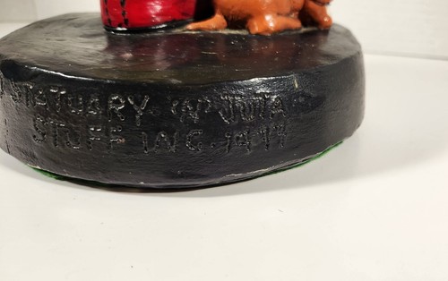 VINTAGE STATUARY N JUTA STUFF INC 1977 BASEBALL KID PLAYER WITH DOG CHALKWARE - Picture 17 of 24