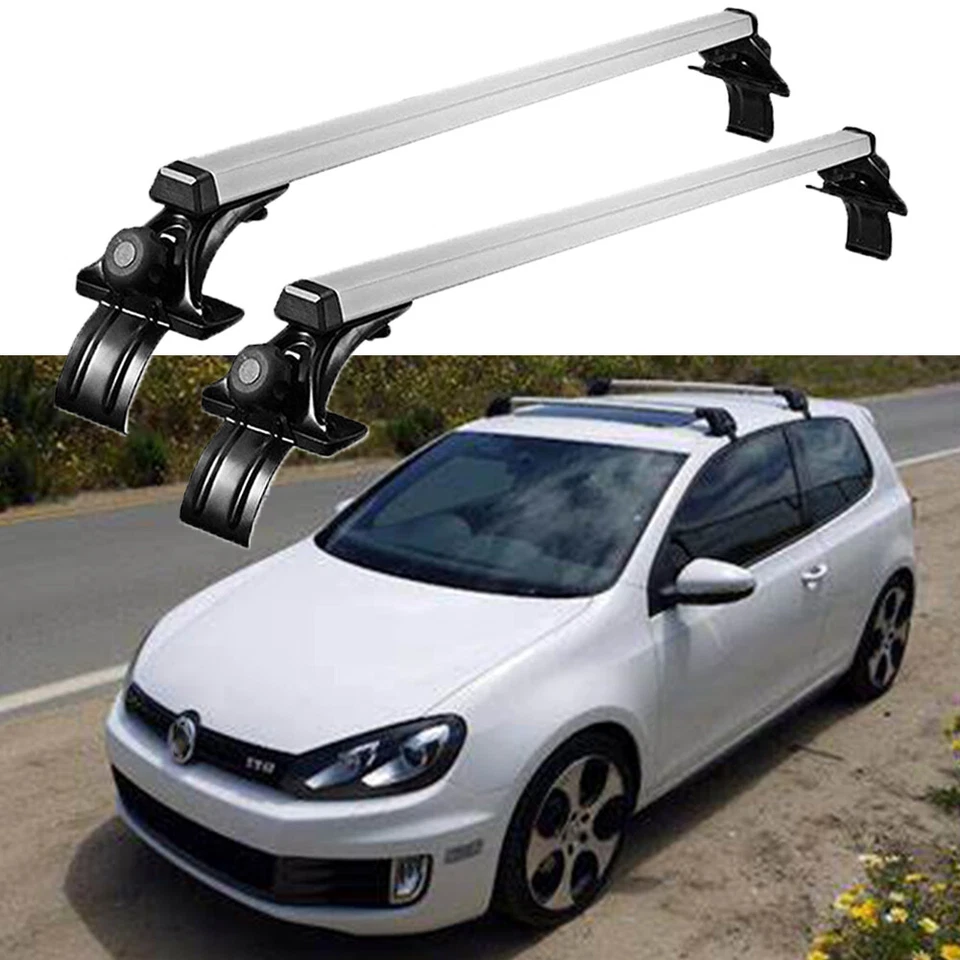 Portaequipajes de aluminio con barra transversal de techo superior para VW Golf MK4 MK5 MK6 EE. UU. Foto 4 de 4