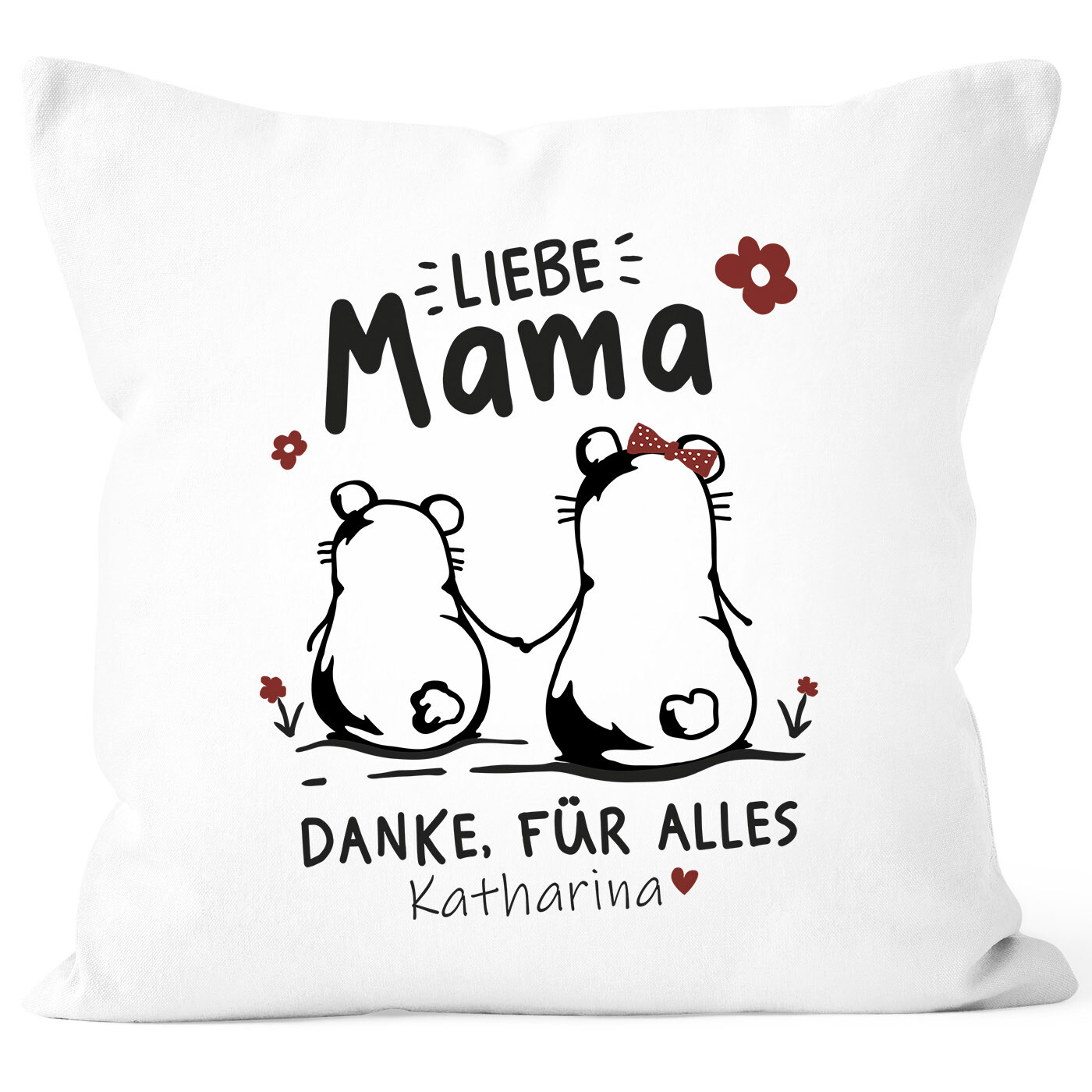 Kissen-Bezug Liebe Mama Danke für alles Geschenk Muttertag Geburtstag Bär