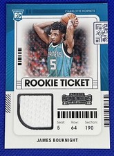 2021-22 Panini Contenders Rookie Ticket James Bouknight #RTS-JBO RC Hornets