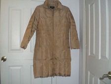 Womens Down filled Parka Coat Long Zipper Size M in Gold by Alfani