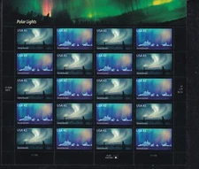 Polar Lights Mint Sheet of 20 Stamps, Scott #4203-04, MNH, Free Shipping! Nice!