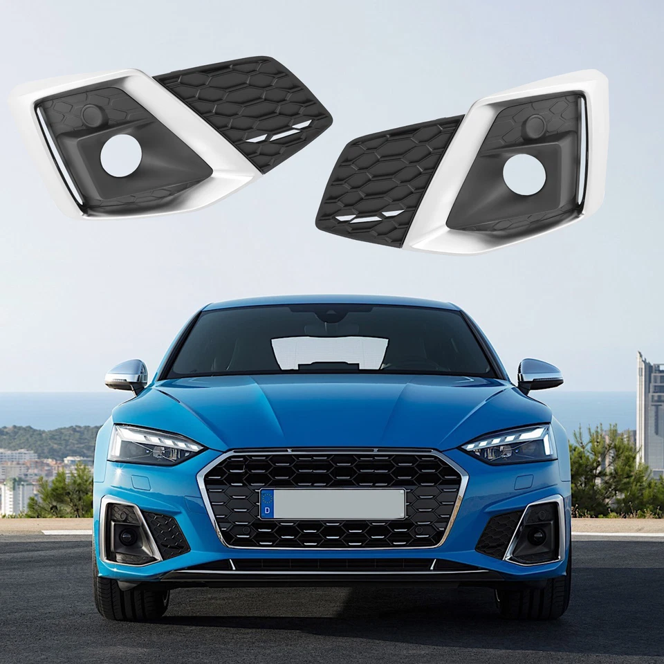 Pair Front Bumper Fog Light Fog Lamp Covers For 2020-2022 Audi A5 S5 Sportback - Imagem 4 de 4
