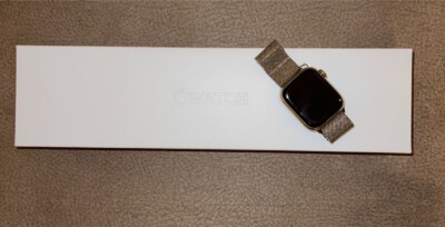 Apple Watch Series 8 41mm Stainless Steel Gold Case with Gold Milanese Loop Band