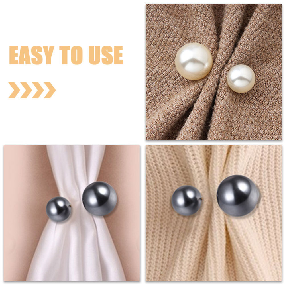 12Pcs Waistband Pin Pearl Safety Brooch Pin Pants Tightening Brooch