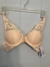 Auden Womens High Apex Push Up Bra 32AA Convertible Straps Honeysuckle Peach