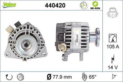 Generator 78mm mit Kurbelwellenriemenscheibe VALEO für FORD FOCUS II