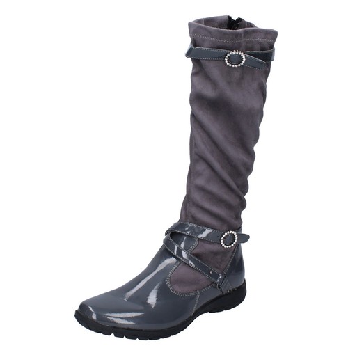 scarpe bambina FIORUCCI stivali nero camoscio sintetico BH520 - ZOOODE.COM