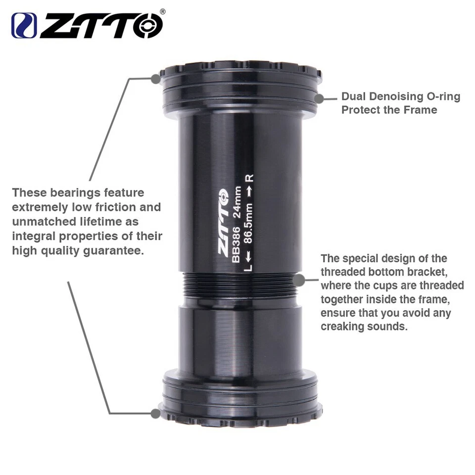 BB386 24mm Adapter Ceramic Bearing Press Fit Bicycle Bottom Brackets Bike BB - Image 2 of 4