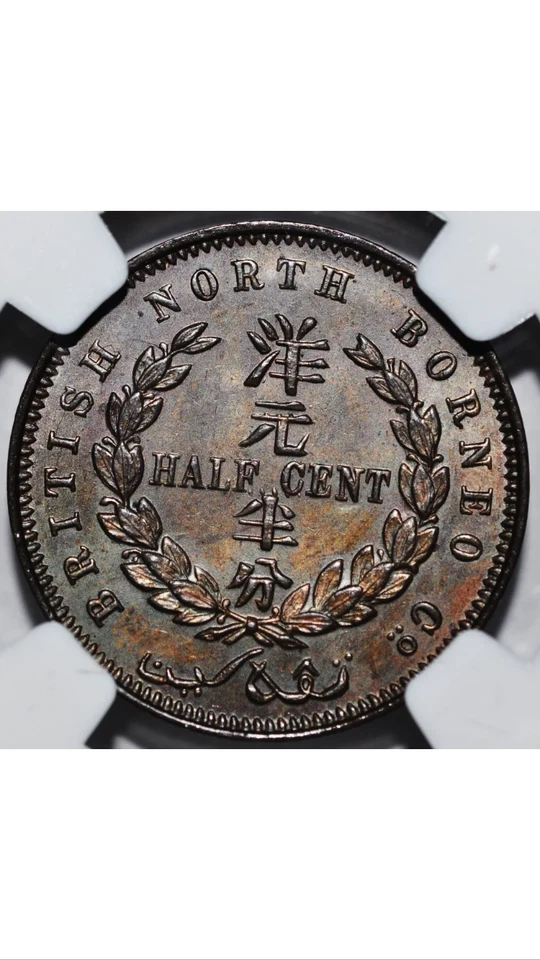 FDR4British North Borneo 1891H 1/2 Cent MS 64 BN - Image 2 of 4