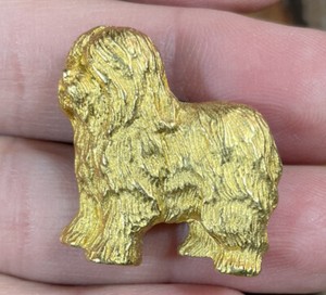 Sheepdog lapel pin jewelry collectible brooch Gold Tone